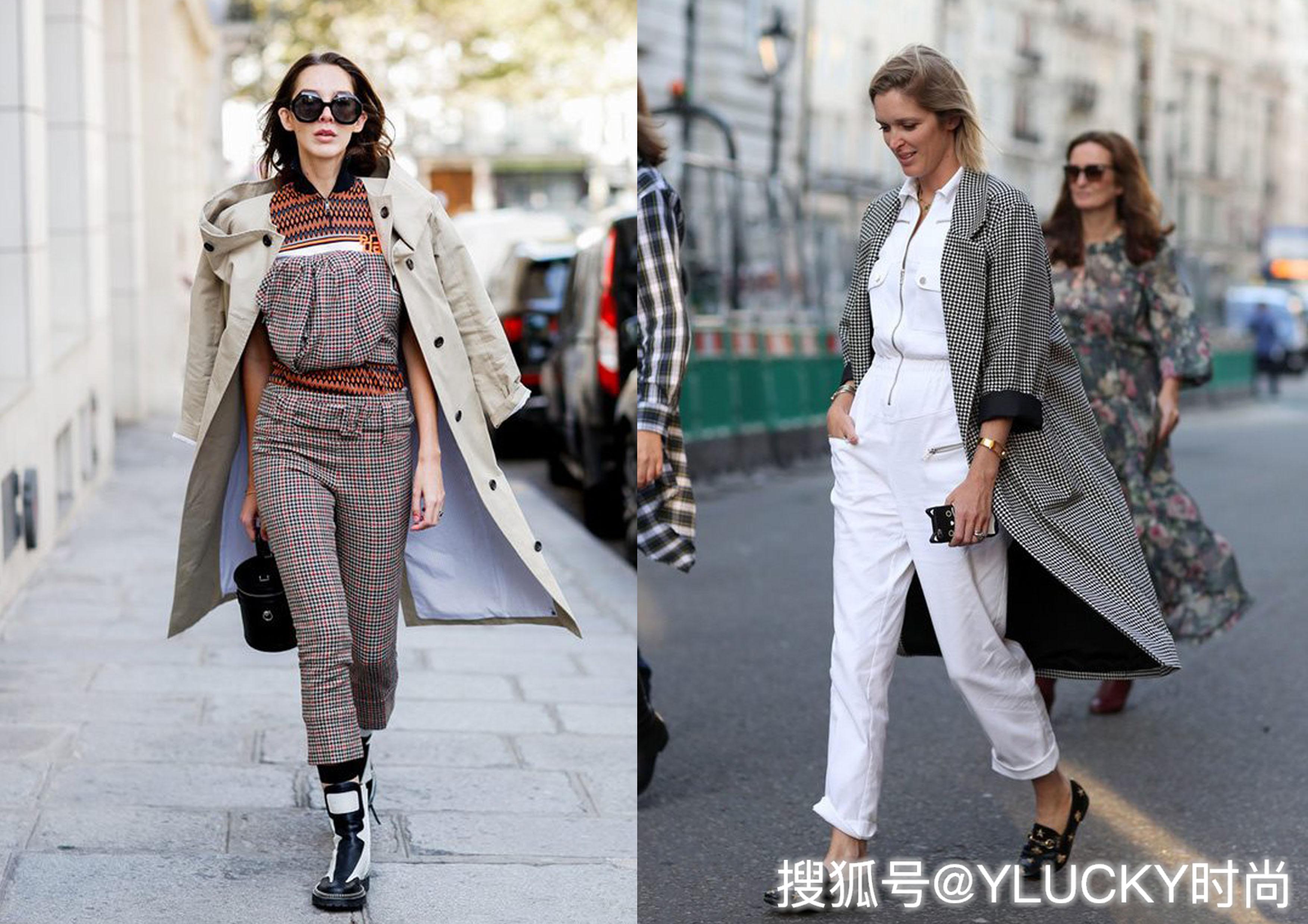 连体裤和外套搭配,尤其是和风衣的组合,秋季帅气有型的造型.