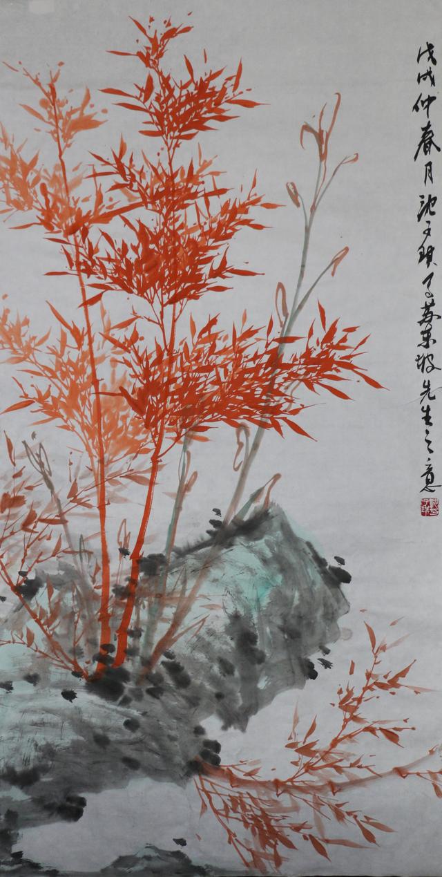 上海著名画家沈子琪风骨墨竹国画作品欣赏