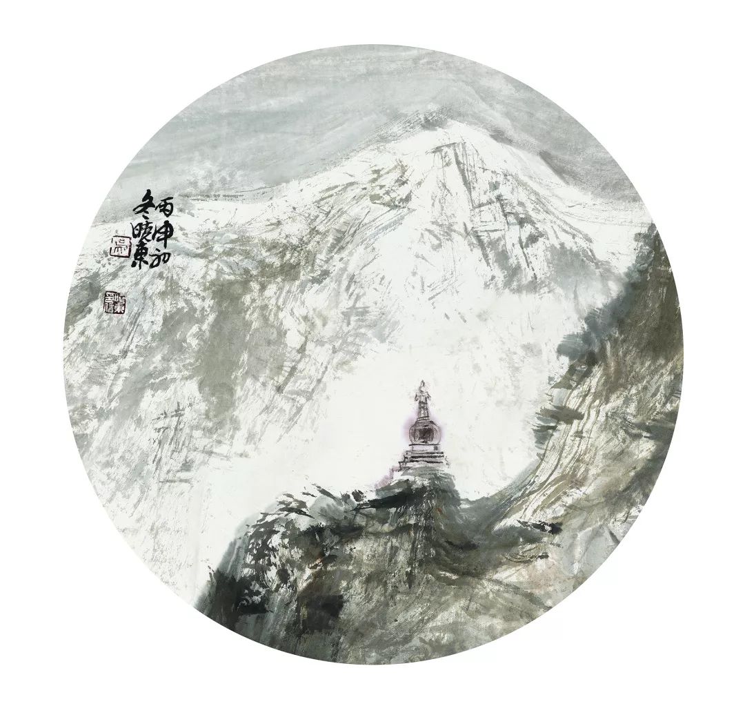 《归》136cmx68cm《晴晖》182cmx96cm《雪域圣景》吴晓东山水画作品