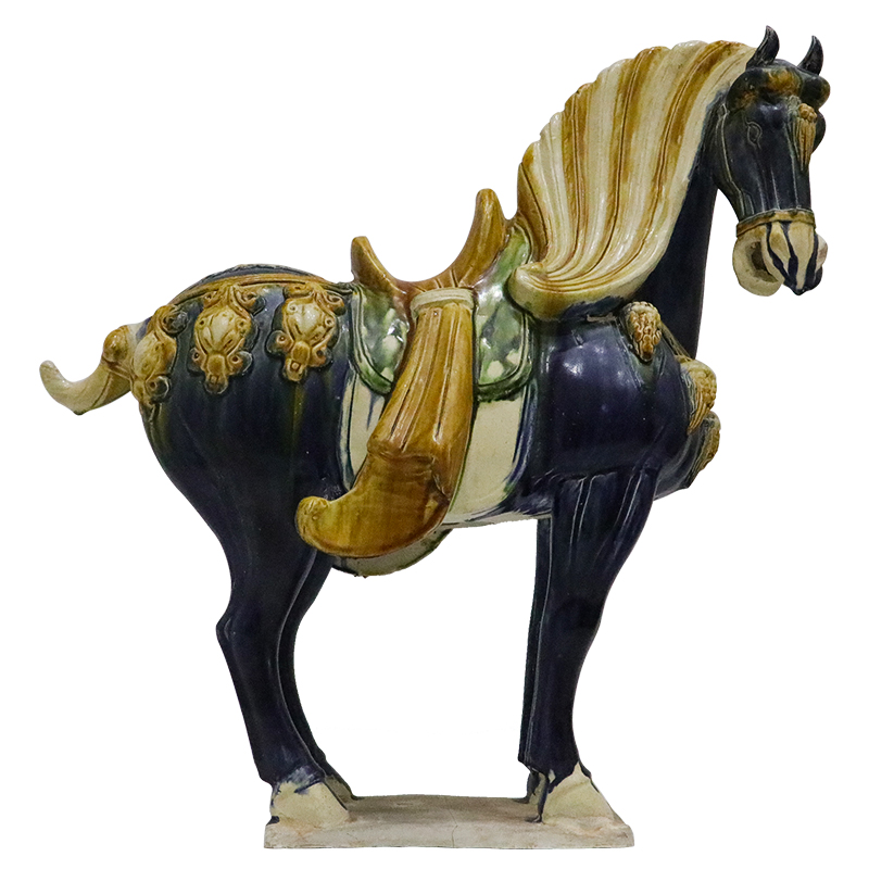 藏品鉴赏--- 唐三彩立马