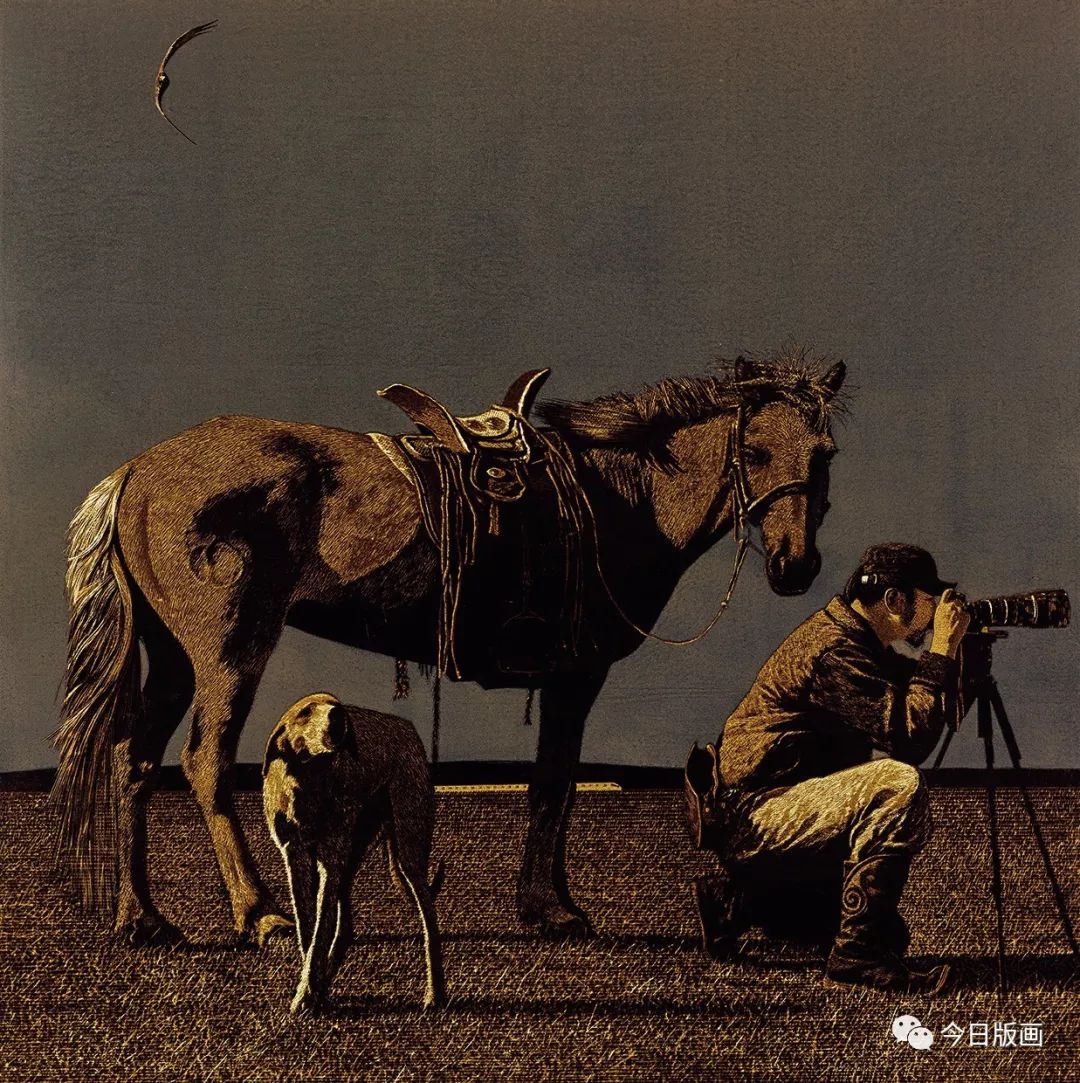 每日一画 国展月|胡日查 听见草原—聚焦(2019/10/12)|今日版画