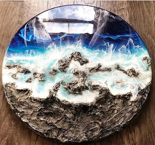 希望美术教育美到窒息的海洋流体画好想收集一片海洋带走啊