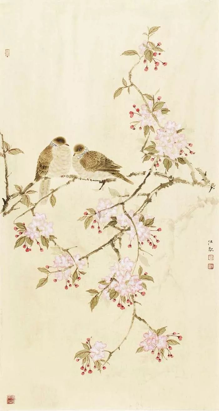 通透清雅任欢和她的小写意没骨花鸟画