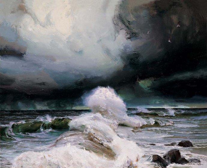 海之歌高泉海景油画欣赏