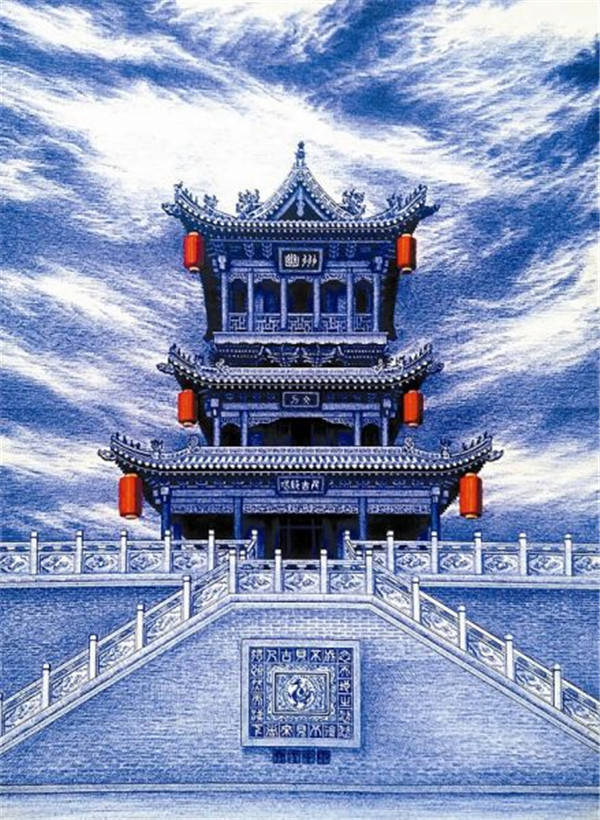 太美了!山西农村小伙用圆珠笔手绘大好河山