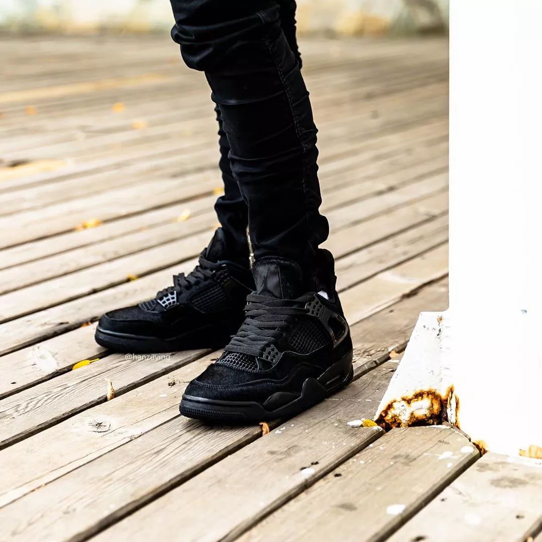 全新黑猫airjordan4上脚有点小帅你冲不冲