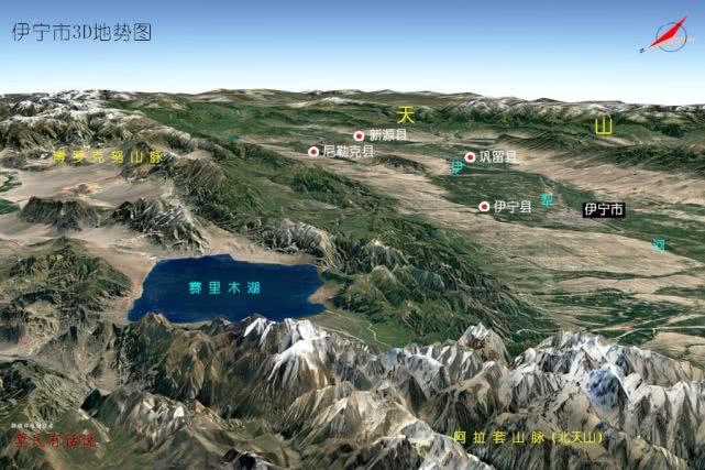 高清3d地圖,看新疆14個地級市州地形地貌_天山