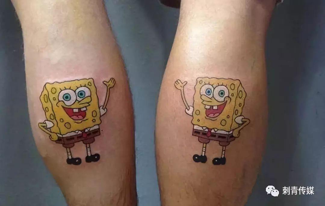你的小可爱海绵宝宝题材纹身图案