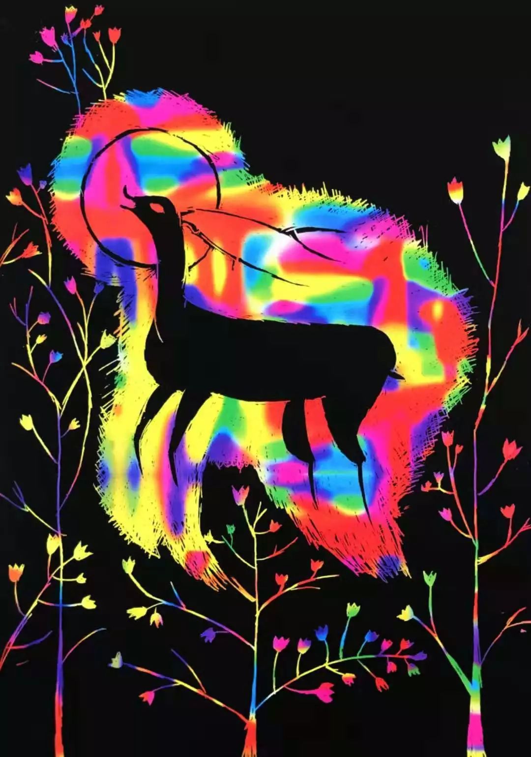 刮 画 立 意若有来世,我想要变成一只美丽善良的九色鹿,晨饮溪水,暮时