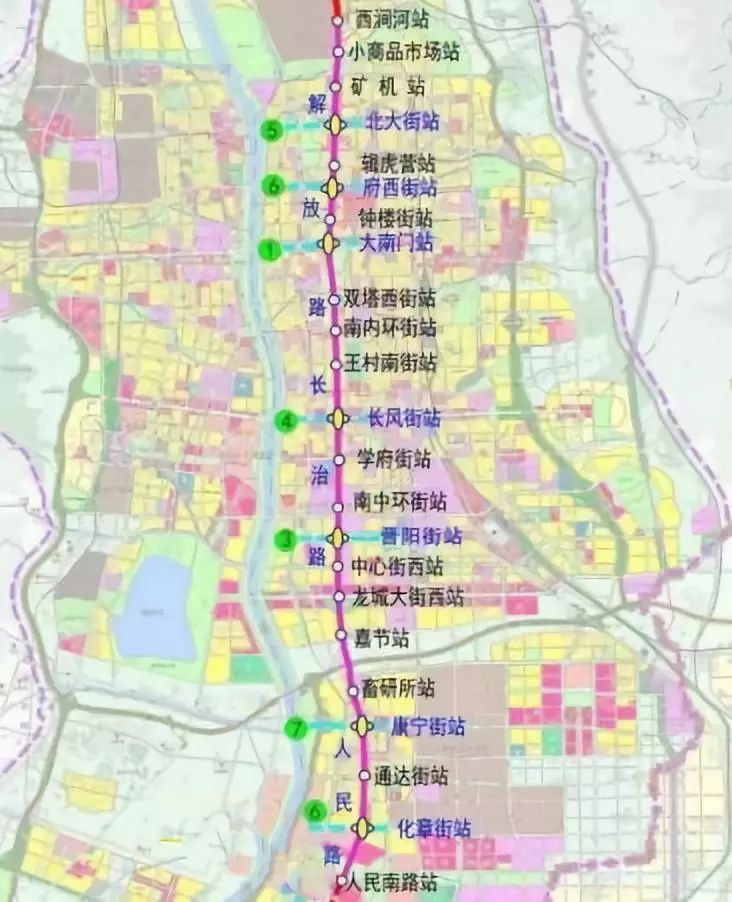 长治地铁1号线线路图图片