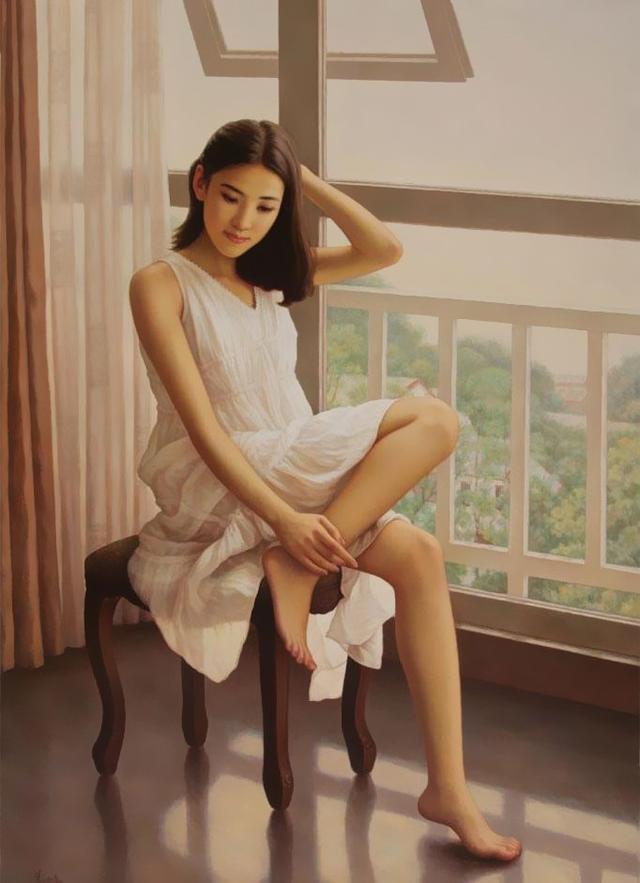 艺术家人体油画中的美女美到极致的人间尤物