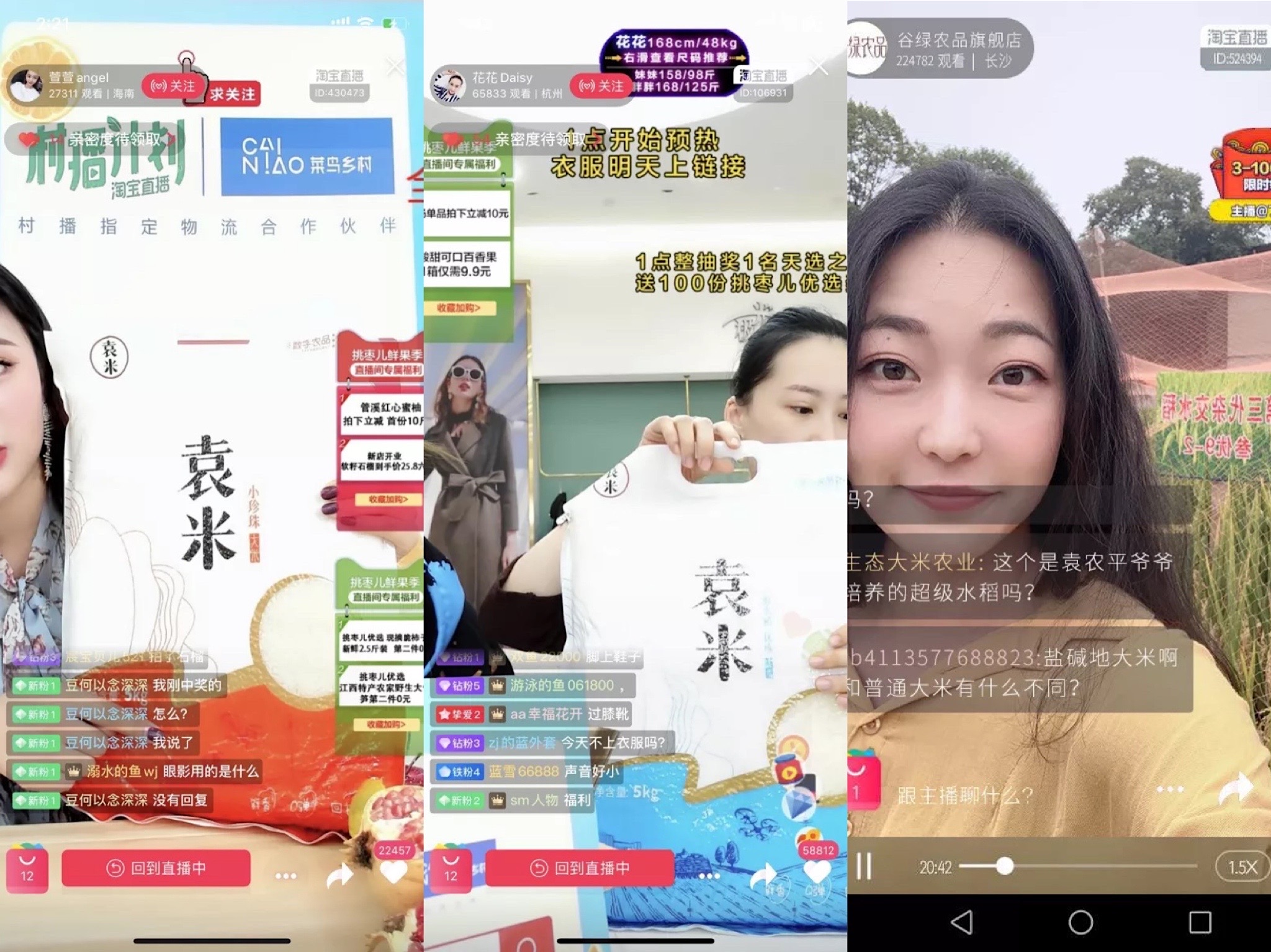 袁隆平海水稻天猫双11前首进淘宝直播间上百位主播义卖助力脱贫