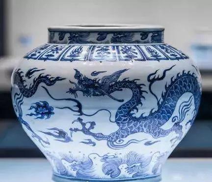 烹龙炮凤青花海水云龙纹暖锅