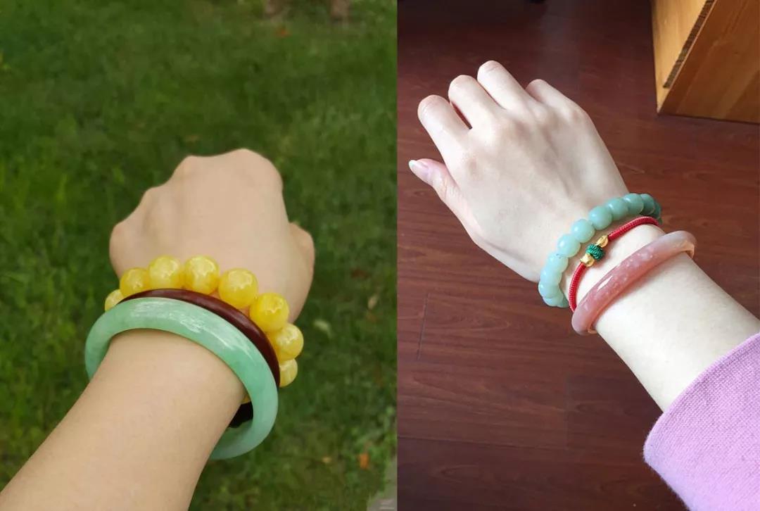 虽说翡翠手镯和金手镯最好不要一起佩戴,但如果换成金手链的话,不仅会