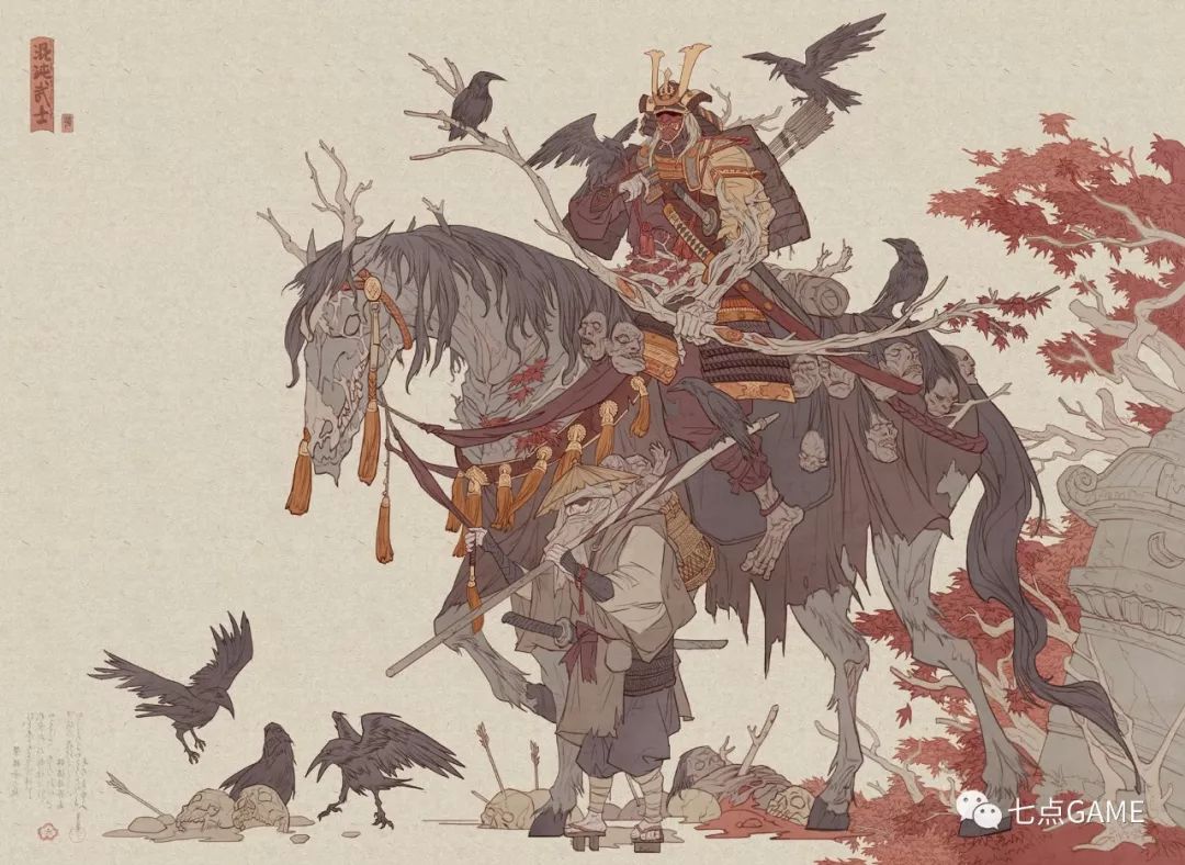 在《混沌武士》这个系列中,我初期设计思路是比较偏向暗黑鬼怪方向的