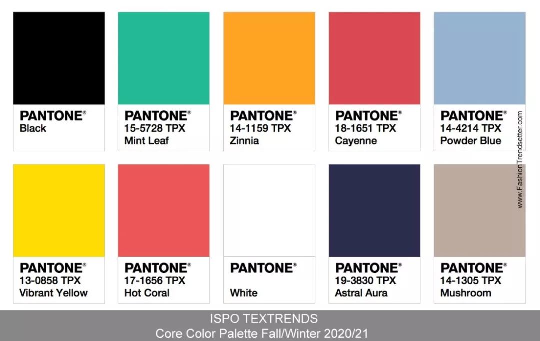 配色pantone2020流行色候选名单出炉明年是色彩丰富的一年
