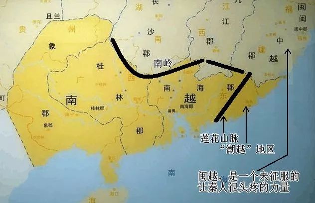 公元前221年,中原大一统,两年后,大秦帝国50万大军南下进攻百越,苦战