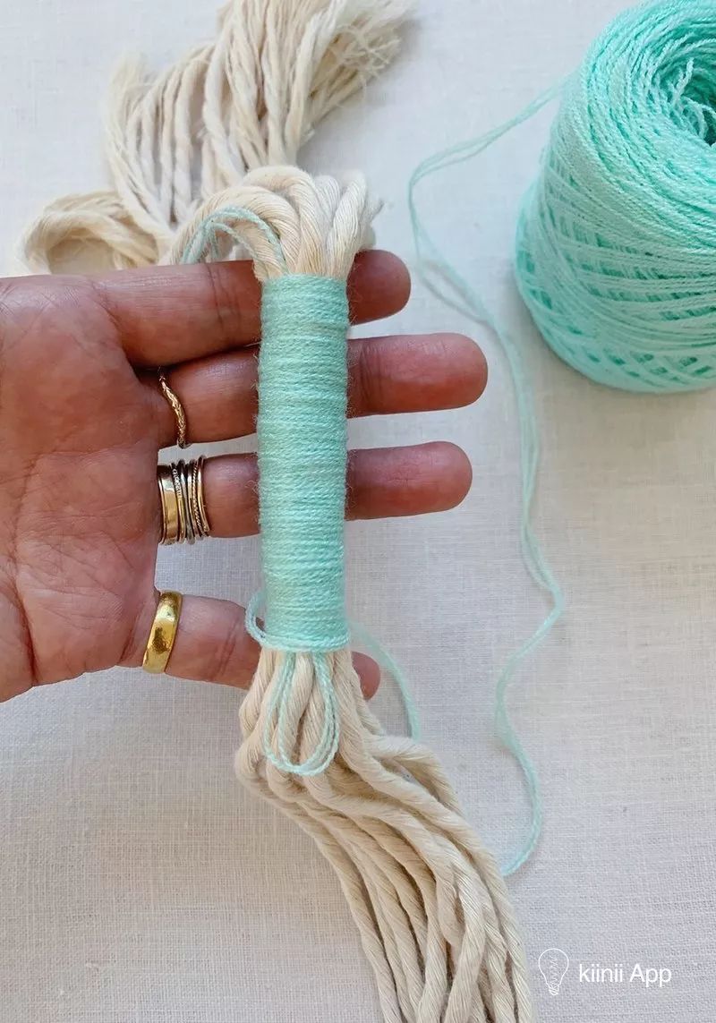 diy彩色缠线结绳墙挂