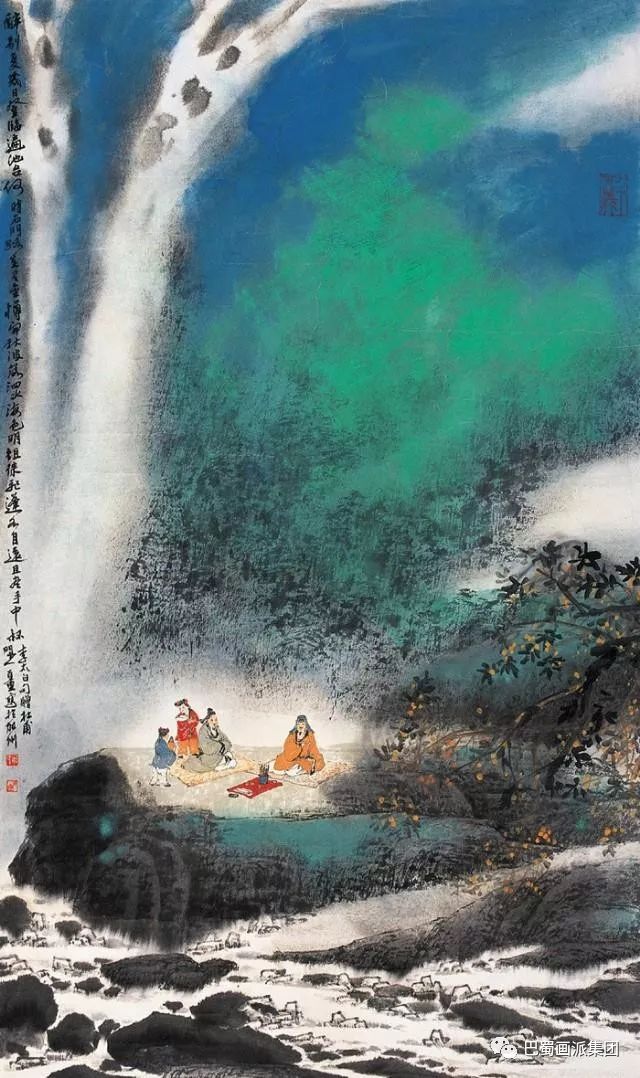 手底起烟云,笔下掀波澜,开创出新一派青绿山水画风,从而在国内外具有