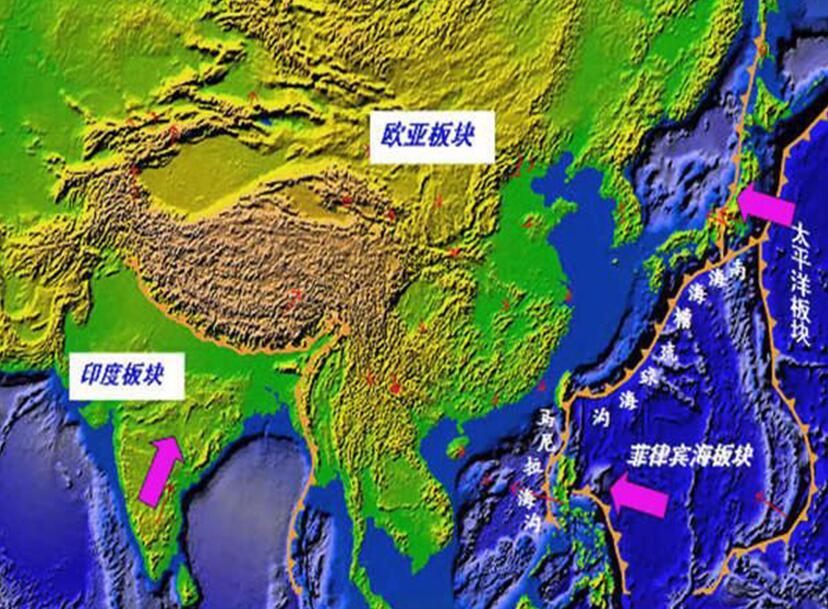 图为欧亚板块近日,据媒体报道,最近有消息称,日本正发生一场超级灾难