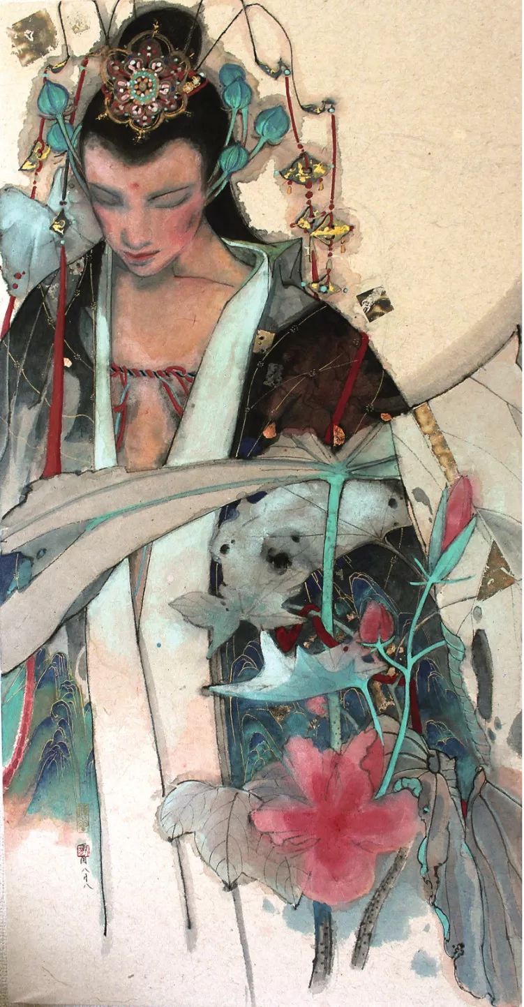 央美才女执着传统岩彩绘画笔下画作惊艳世人