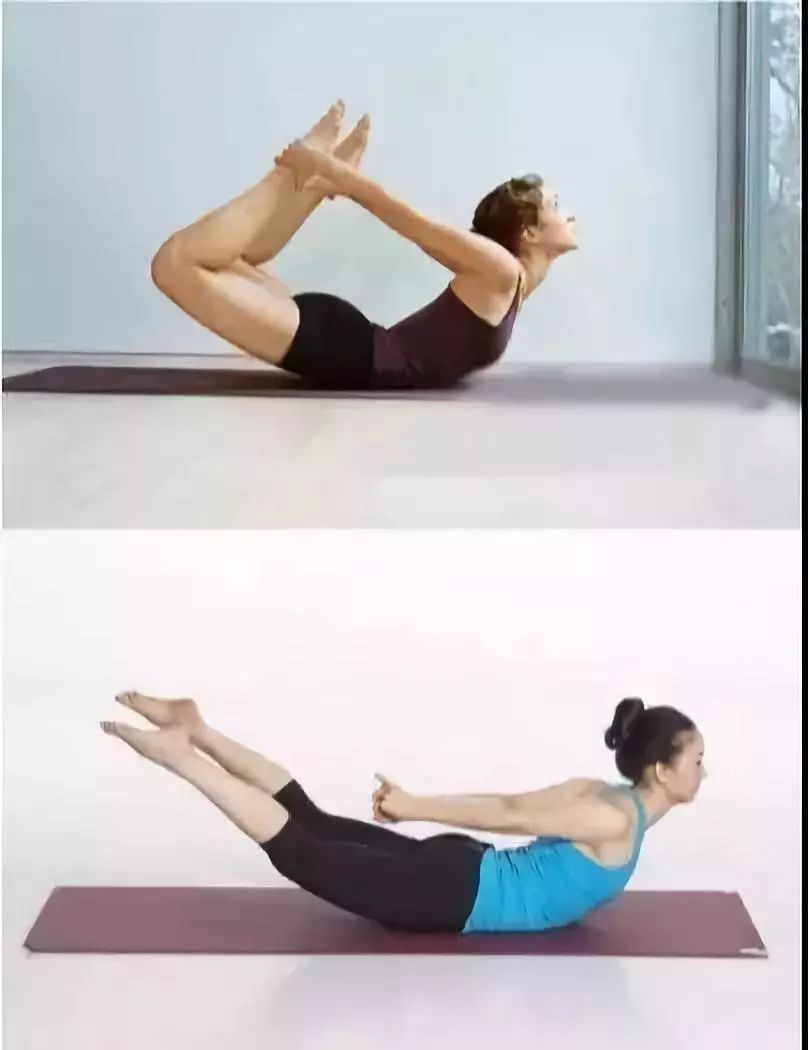 注意:通常有的伽人在后仰时会过度用力压胸椎,这可能造成脊柱反弓