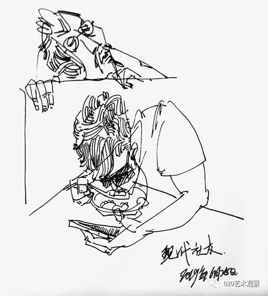 速写本上惊现手机一族