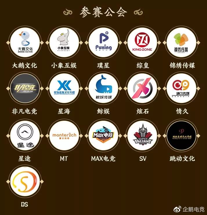 锦秀传媒,综皇,咖咻家族,ds互娱,火荐传媒,cg电竞,el,mt,星海公会,un