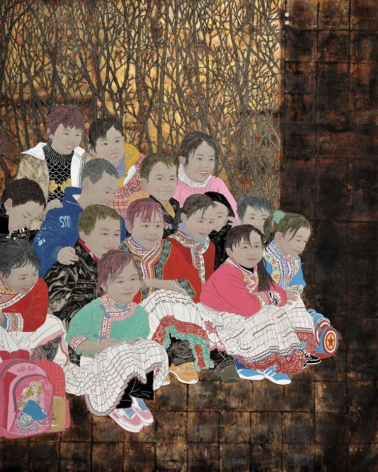 郑志超/开学季·迎接新老师/210cm×170cm/纸本设色钟少龙 / 家山新韵