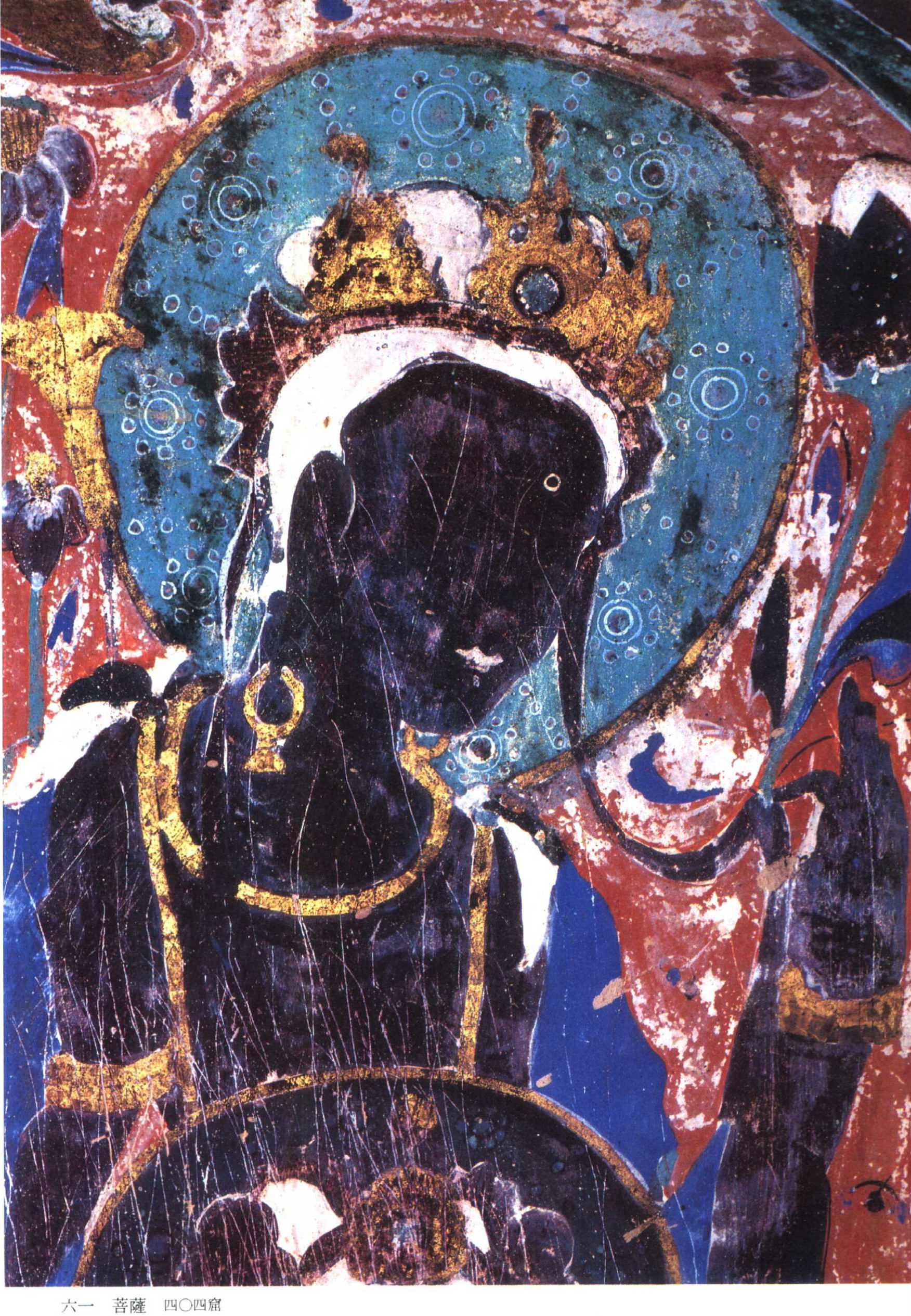 原创敦煌石窟隋402窟404窟龛楣飞天几位供养菩萨等壁画高清大图