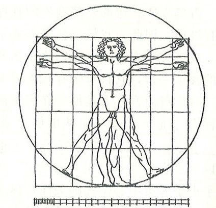 圖30:達芬奇所繪圓與方的人類體態而在利奧·巴蒂斯塔·阿爾伯蒂(leon