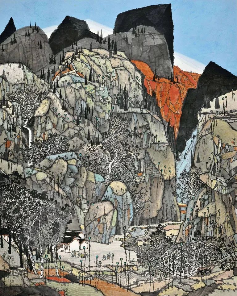 朱彤/南岳潮/240cm×197cm/纸本设色邹光辉/同心筑路/240cm×192cm/纸