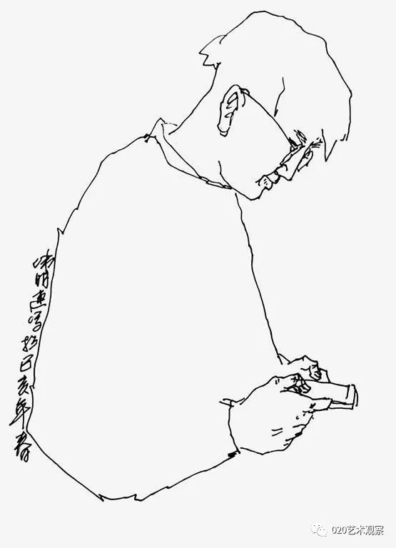 速写本上惊现手机一族