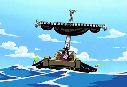 鹰眼乘着自己的小船,背着大黑刀,品着手中的美酒,看着海上的风景,这就