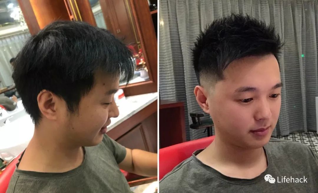 剪发前vs剪发后图片