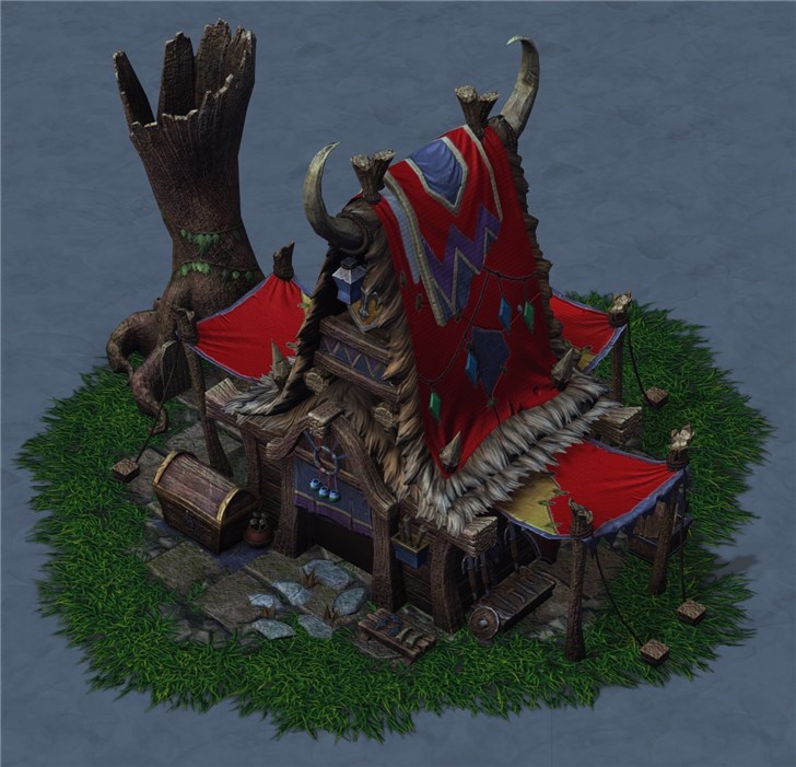 战役建筑:人族建筑:兽族建筑:第一个建模是巫妖克尔苏加德骑着辆"不死