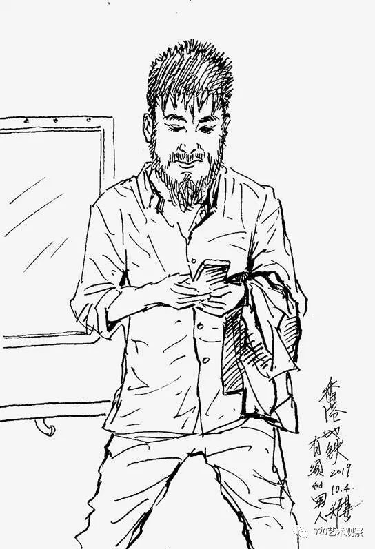 速写本上惊现手机一族