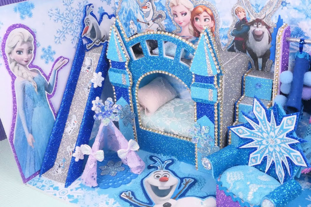 手工制作迪斯尼公主房好漂亮的艾莎公主小卧室