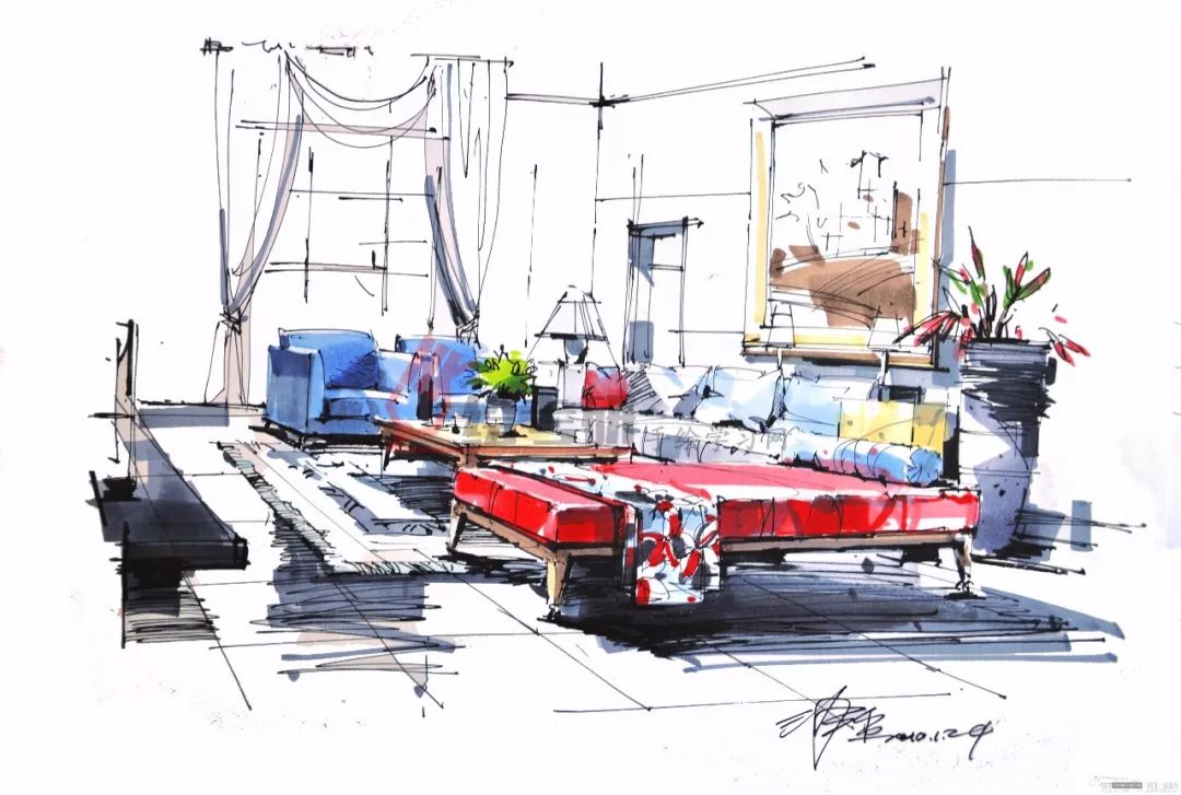 手绘名师沙沛景观室内手绘作品高清大图