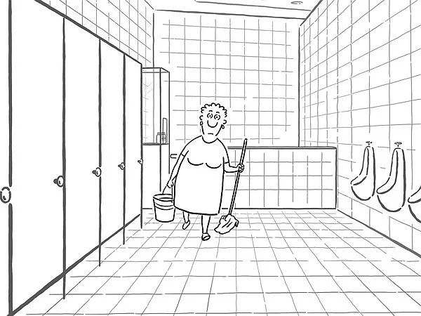 原创男厕里出现一个期待爱情的女人揭秘男厕女清洁的工作日常