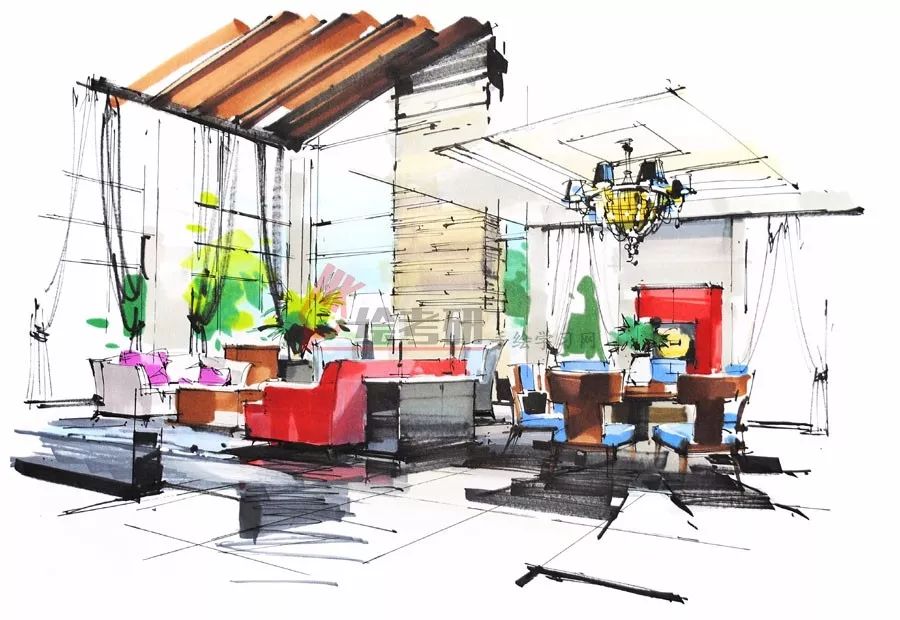 手绘名师沙沛景观室内手绘作品高清大图