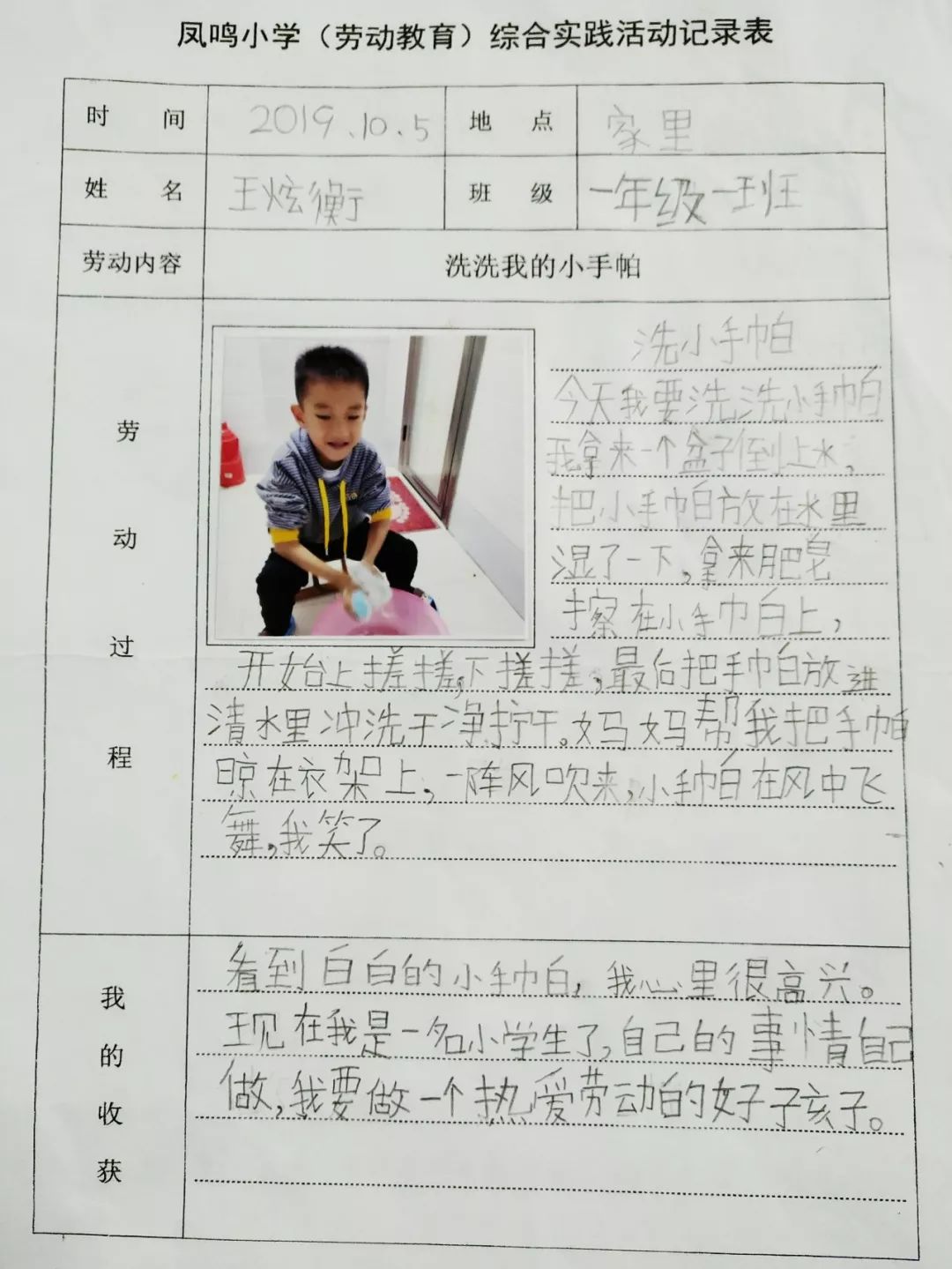 家长对小学生劳动评价图片