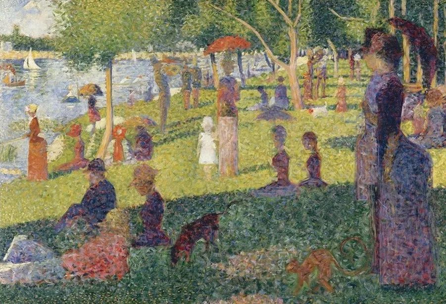 《大碗岛的星期天下午》 跟随镜头,随着画中颜色的加深 就来到了