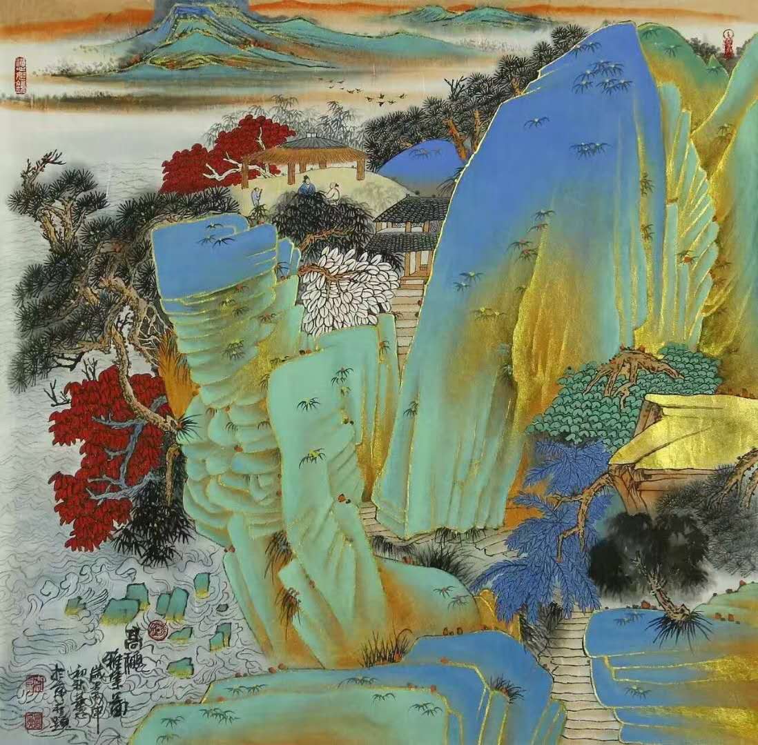 实力派画家李华志青绿山水作品集