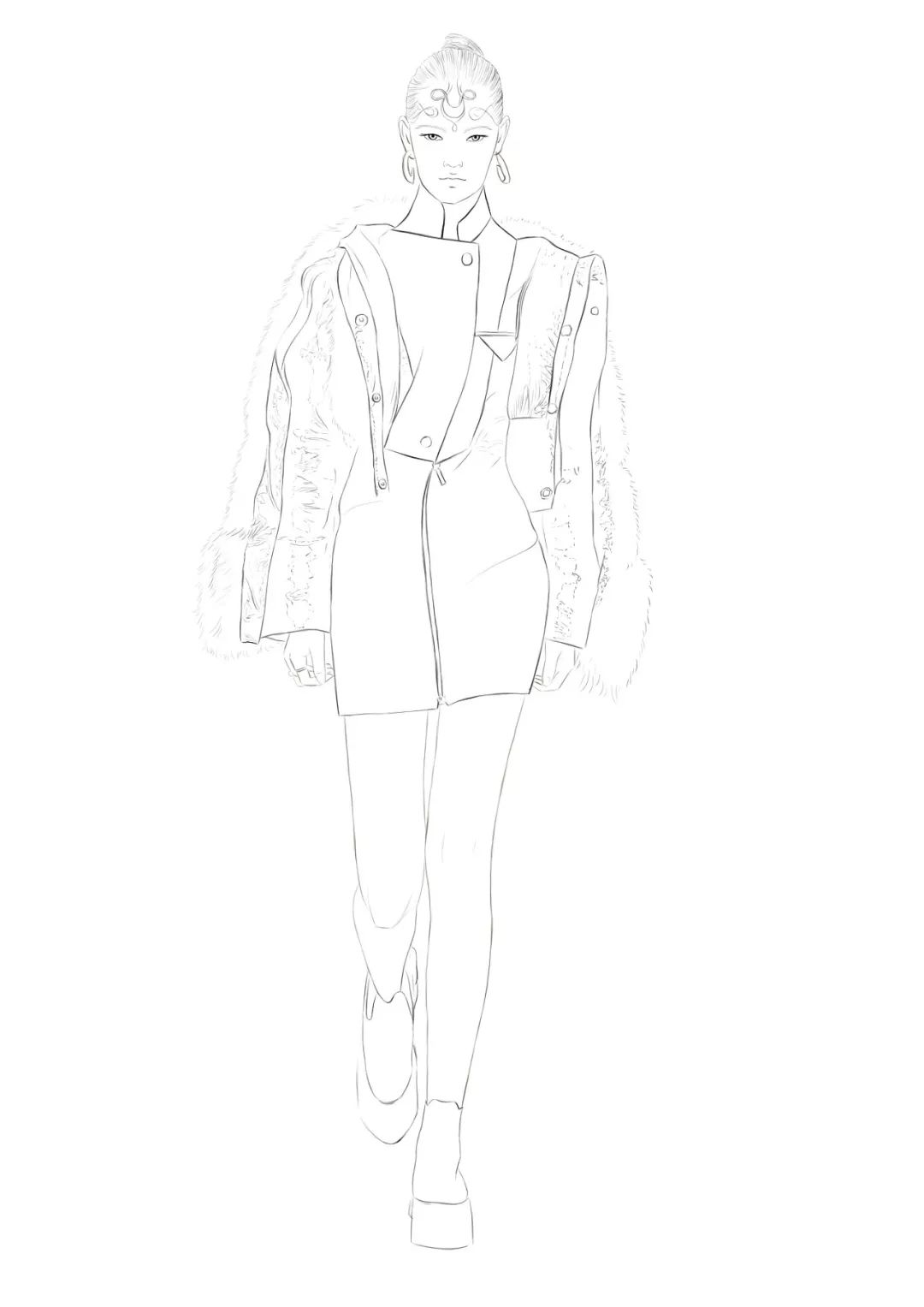 ps电脑绘制/羽绒服 皮草面料效果图表现(步骤教程)_服装