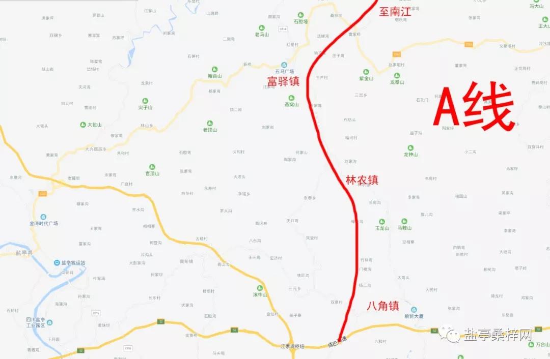 茂县至盐亭高速线路图图片