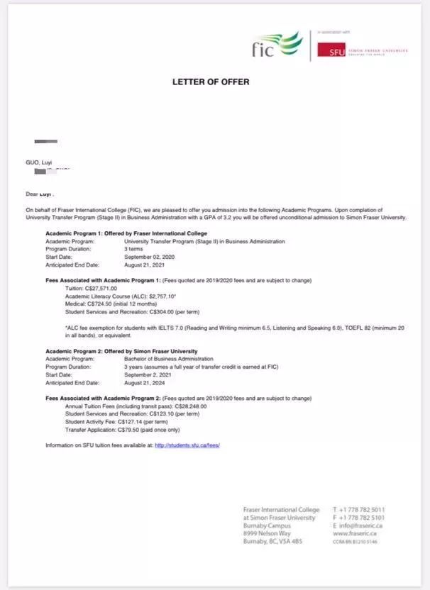 黄博璇 西蒙菲莎offer丁诗涵 贝尔法斯特女王大学offer丁诗涵