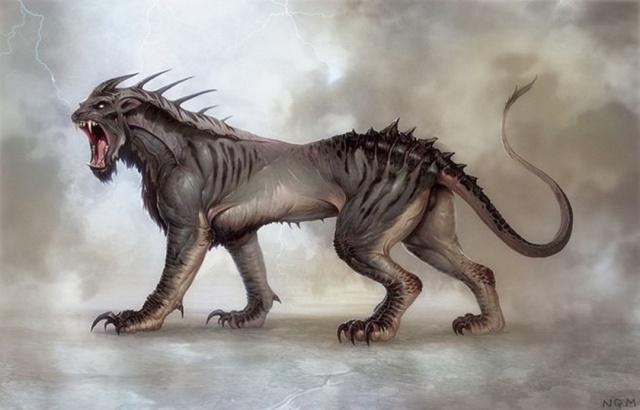 上古时期的神奇怪物虎形鸟嘴蛇尾山海经中的灾星