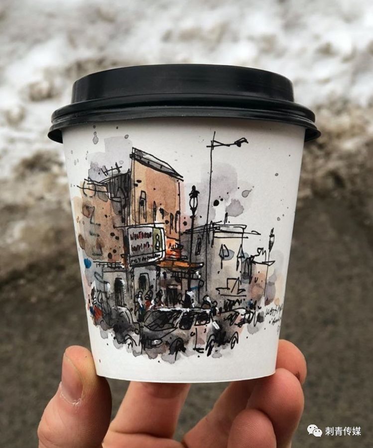 纸杯上的风景.