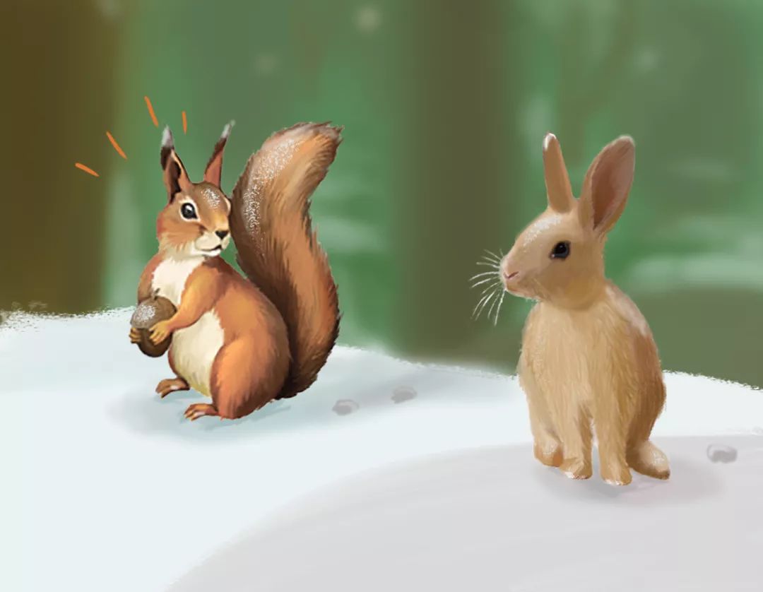 小动物冬眠卡通图片